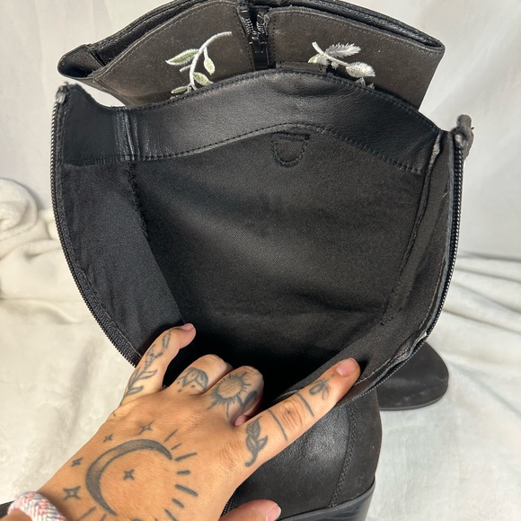 Luoika Women's Wide Width Cowboy Cowgirl Boots - Calf Pointed Toe Pump 11.5W - Picture 8 of 13